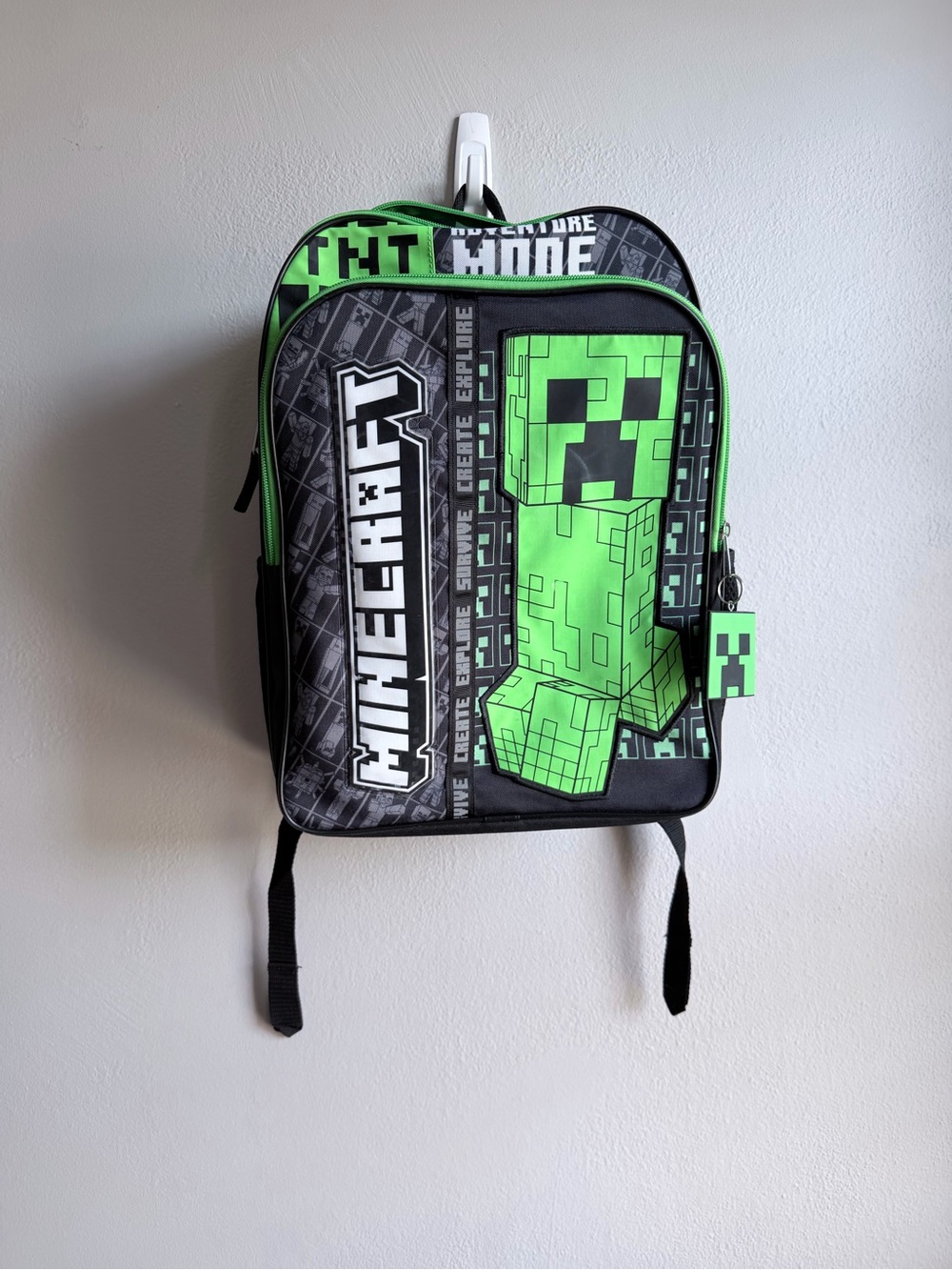 Minecraft Creeper Backpack in Neon Green & Black